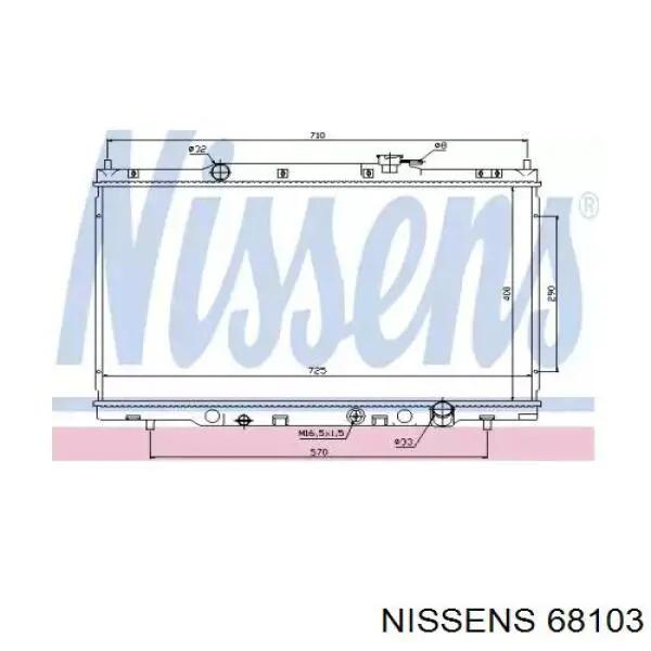 Радиатор охлаждения двигателя Nissens 68103 цена, от 105.45 USD