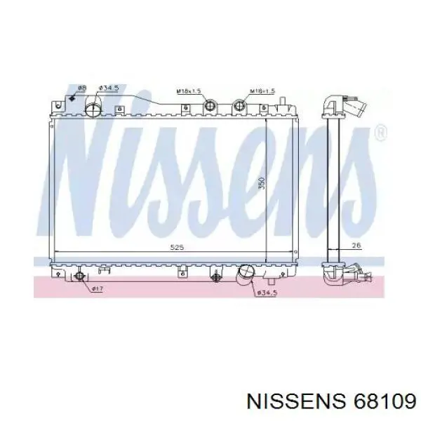 Радиатор 68109 Nissens