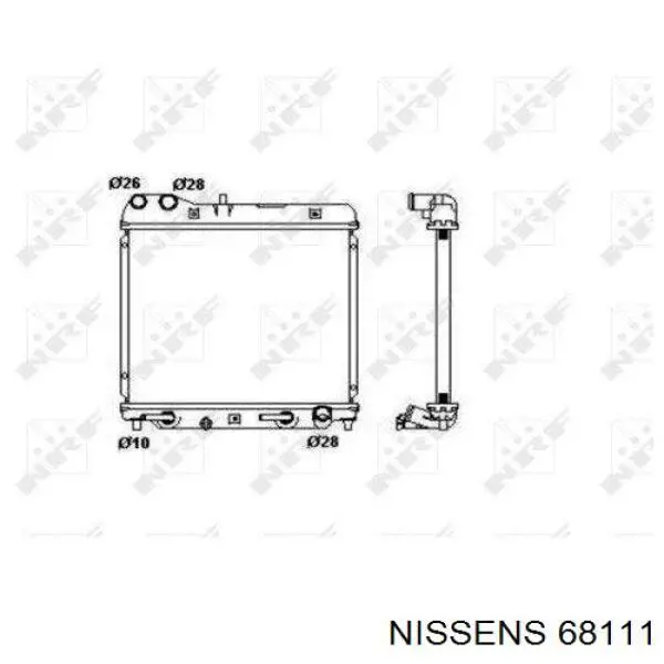 Radiador refrigeración del motor 68111 Nissens