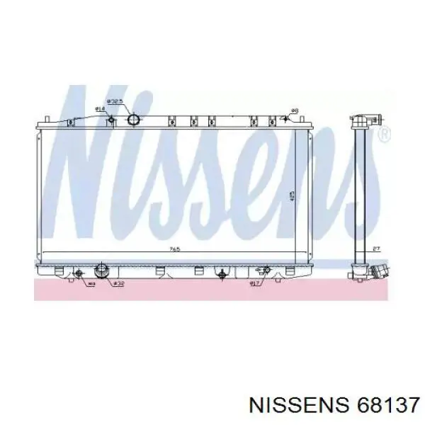 68137 Nissens radiador de esfriamento de motor