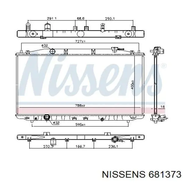 681373 Nissens radiador de esfriamento de motor