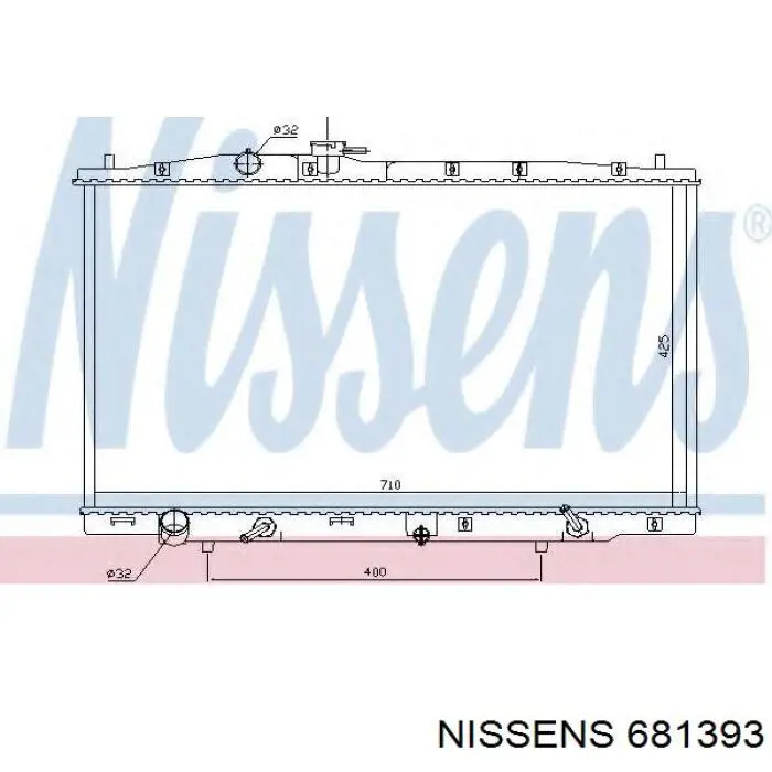 Radiador refrigeración del motor 681393 Nissens