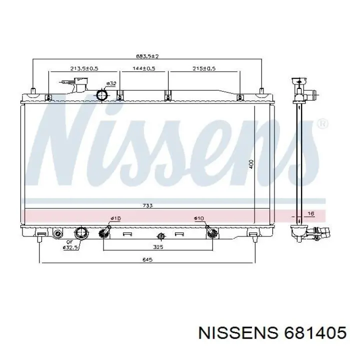 Радиатор 681405 Nissens