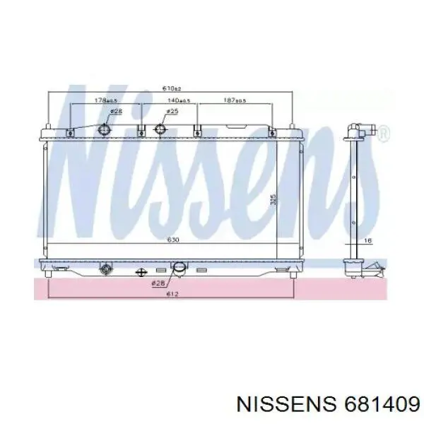 Радиатор 681409 Nissens