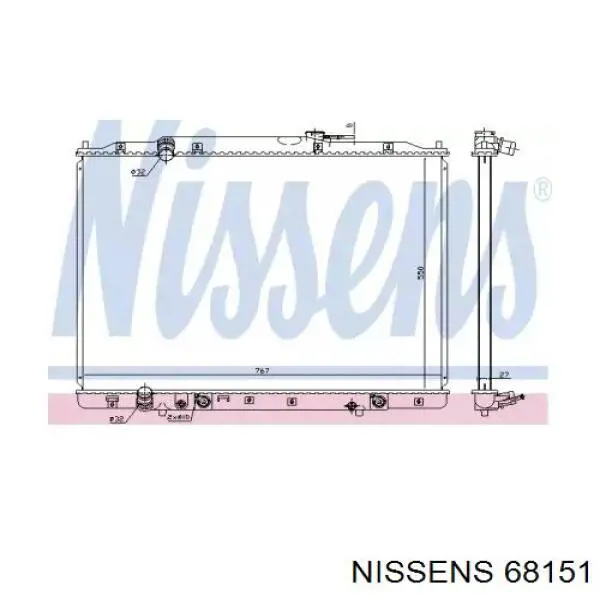 Радиатор охлаждения двигателя Nissens 68151 цена, от 101.24 USD
