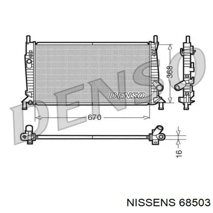 Радиатор охлаждения двигателя Nissens 68503 цена, от 104.05 USD