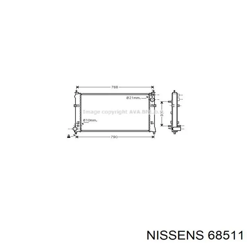 Радиатор 68511 Nissens