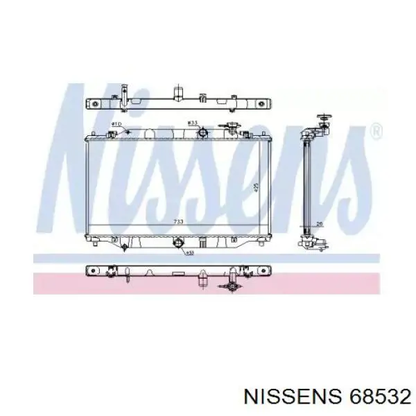 68532 Nissens radiador de esfriamento de motor