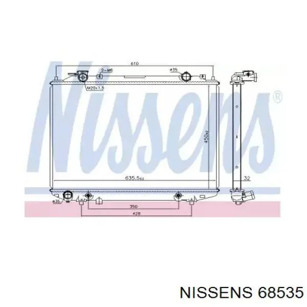 68535 Nissens radiador de esfriamento de motor