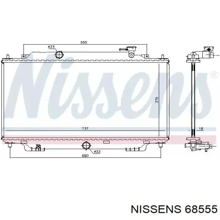 Радиатор 68555 Nissens