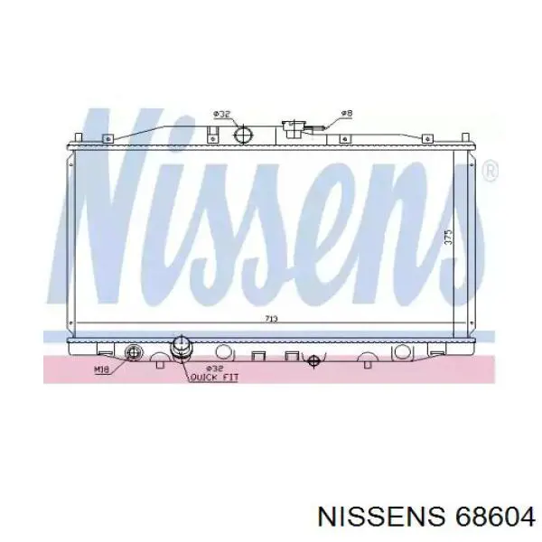 68604 Nissens radiador de esfriamento de motor