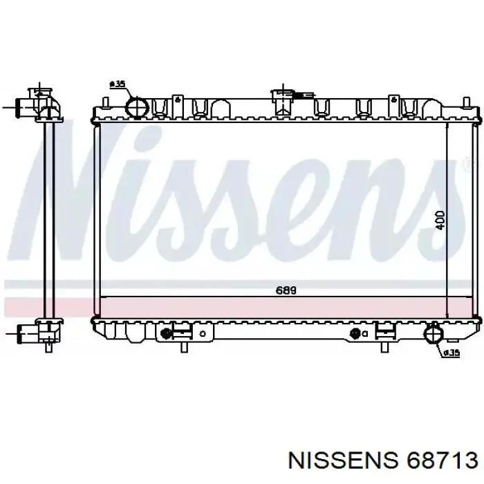 Radiador refrigeración del motor 68713 Nissens