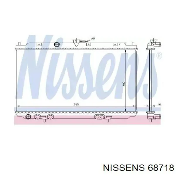 Радиатор охлаждения двигателя Nissens 68718 цена, от 80.35 USD