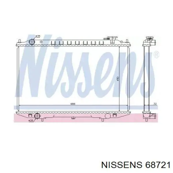 Радиатор охлаждения двигателя Nissens 68721 цена, от 128.37 USD