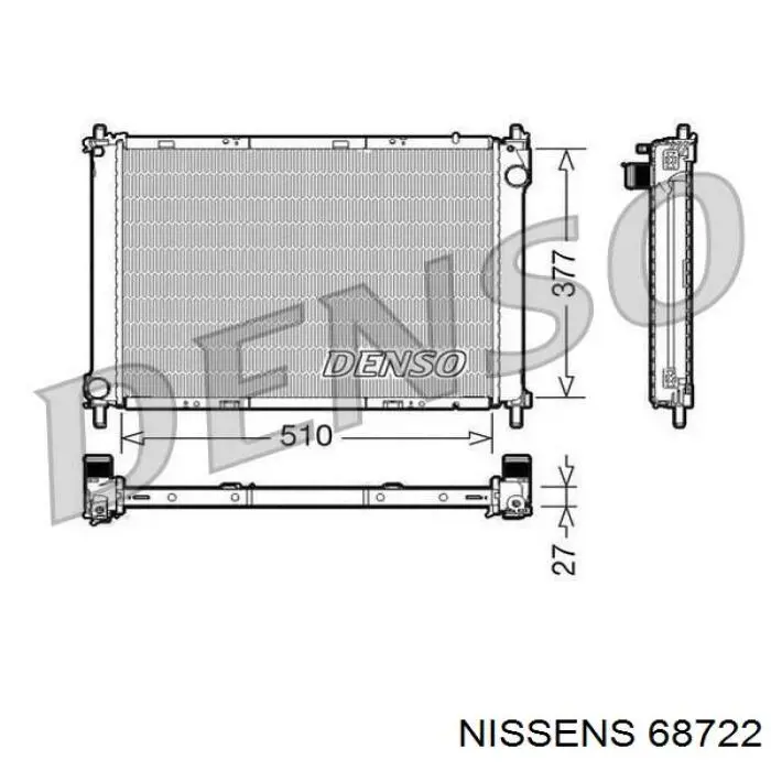 Радиатор охлаждения двигателя Nissens 68722 цена, от 101.52 USD