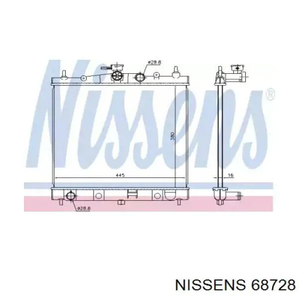 Радиатор 68728 Nissens