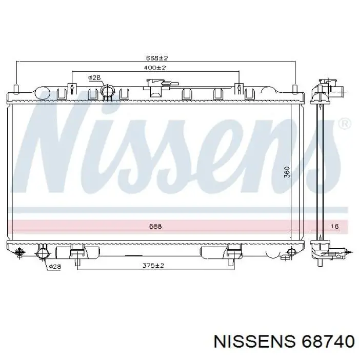 Радиатор 68740 Nissens