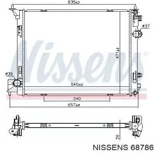 Радиатор 68786 Nissens