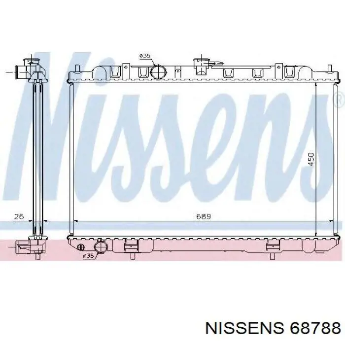 Радиатор охлаждения двигателя Nissens 68788 цена, от 178.46 USD
