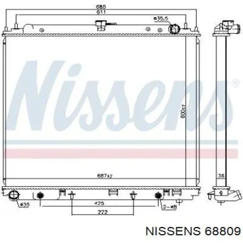68809 Nissens Радиатор основной