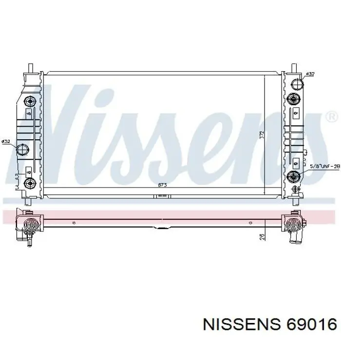 Radiador refrigeración del motor 69016 Nissens