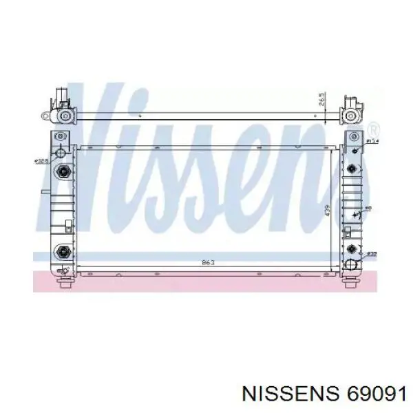 Купить 69091 Nissens Радиатор водяной