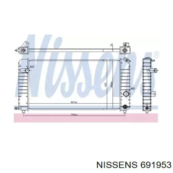 Радиатор 691953 Nissens