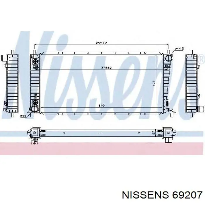 Radiador refrigeración del motor 69207 Nissens