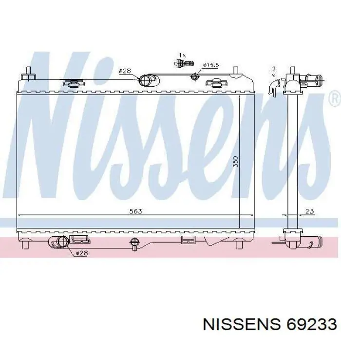 Радиатор охлаждения двигателя Nissens 69233 цена, от 78.41 USD