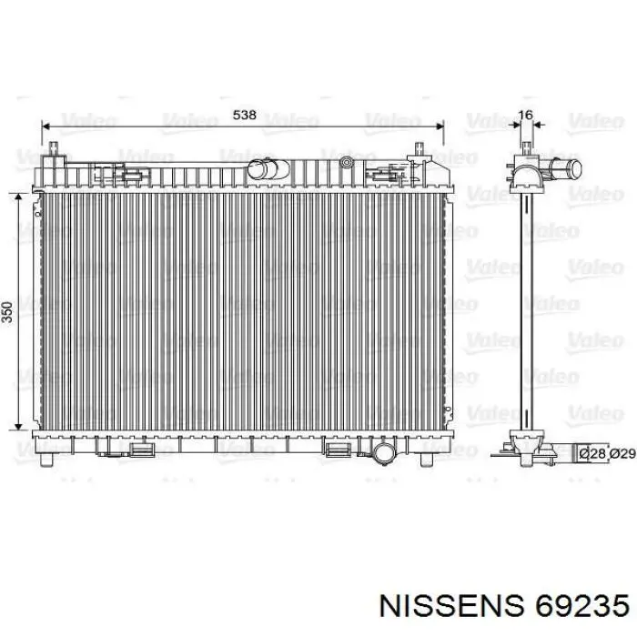 Радиатор охлаждения двигателя Nissens 69235 цена, от 72.53 USD