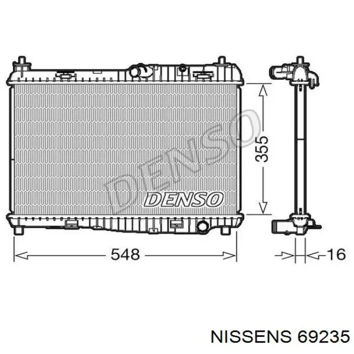 Купить 69235 Nissens Радиатор водяной