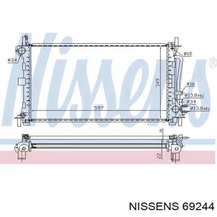 Радиатор охлаждения двигателя Nissens 69244 цена, от 87.44 USD