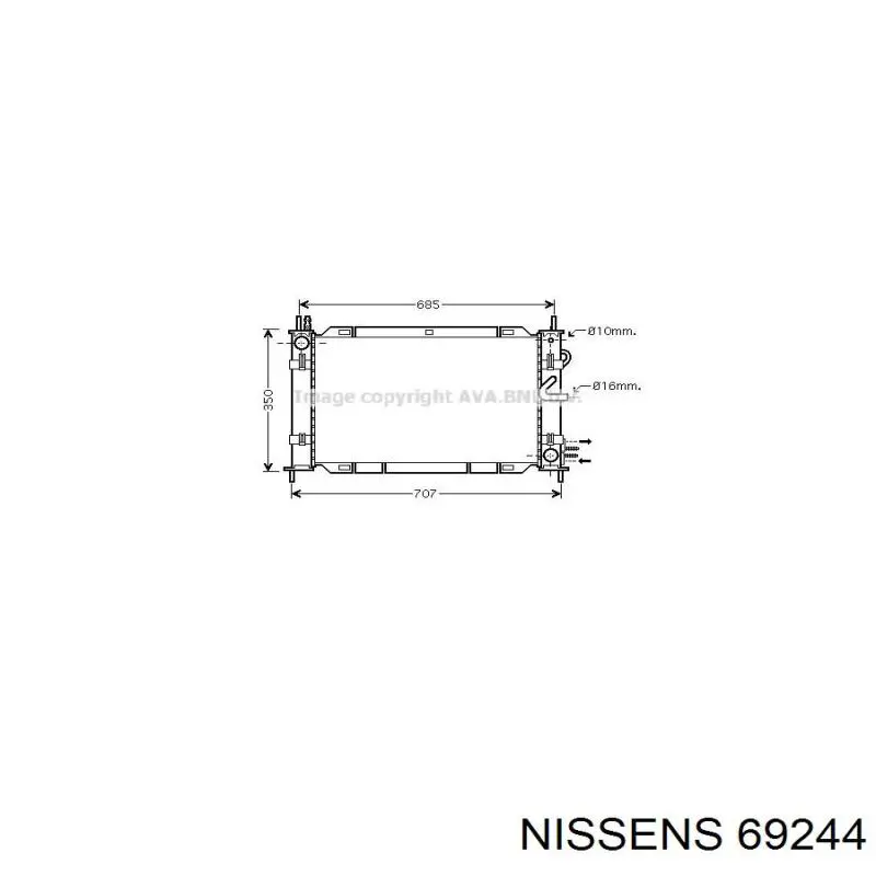 Купить 69244 Nissens Радиатор водяной