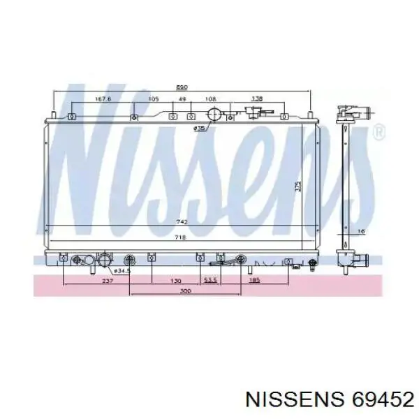69452 Nissens Радиатор основной