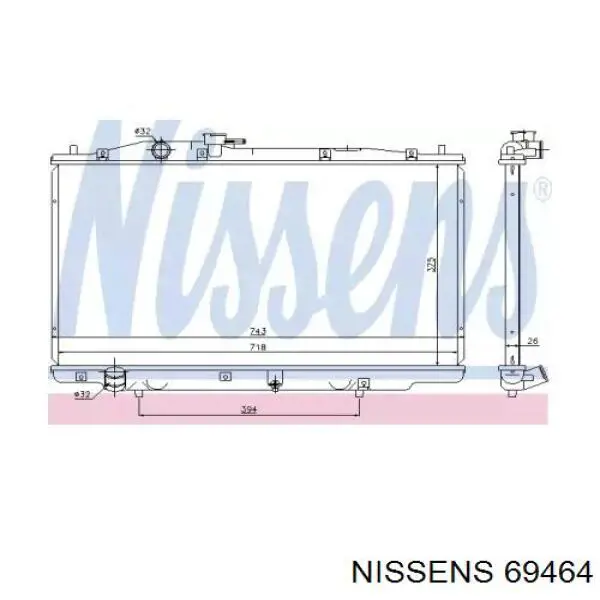 Радиатор охлаждения Nissens 69464