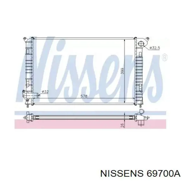 Радиатор 69700A Nissens