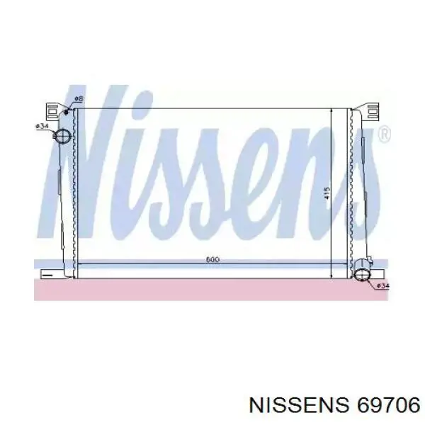 Купить 69706 Nissens Радиатор водяной