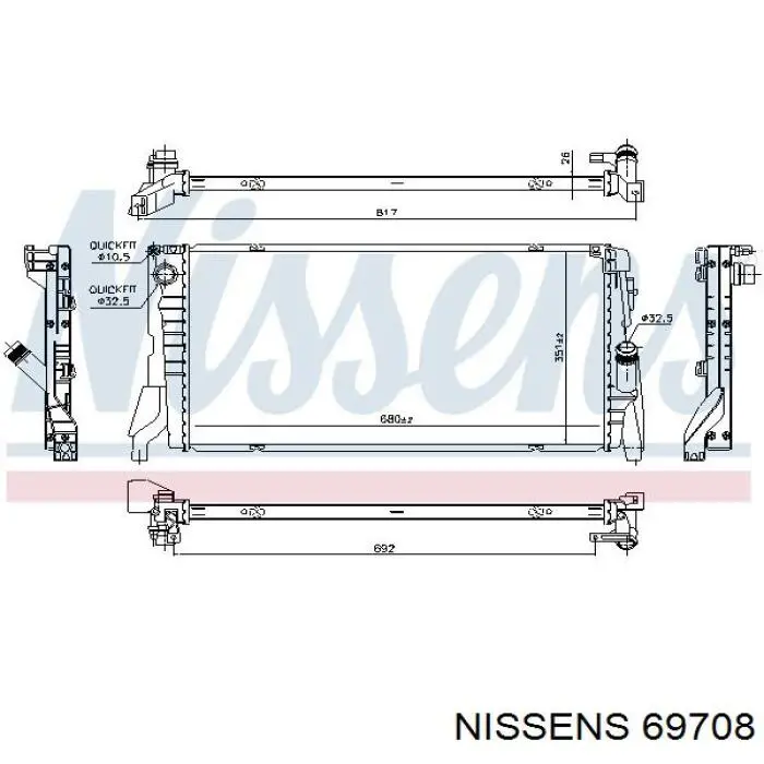 Радиатор 69708 Nissens