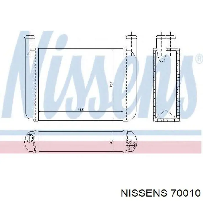 Радиатор печки 70010 Nissens