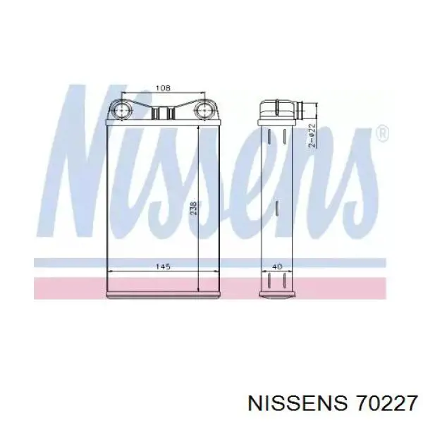 70227 Nissens радиатор печки