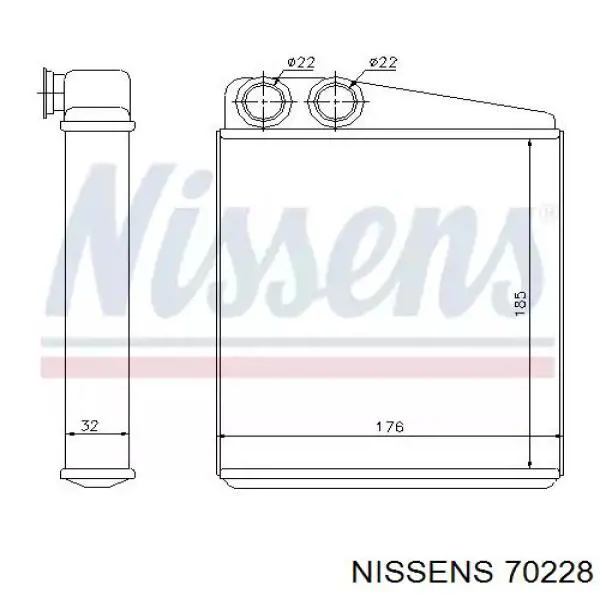 Радиатор печки (отопителя) Nissens 70228