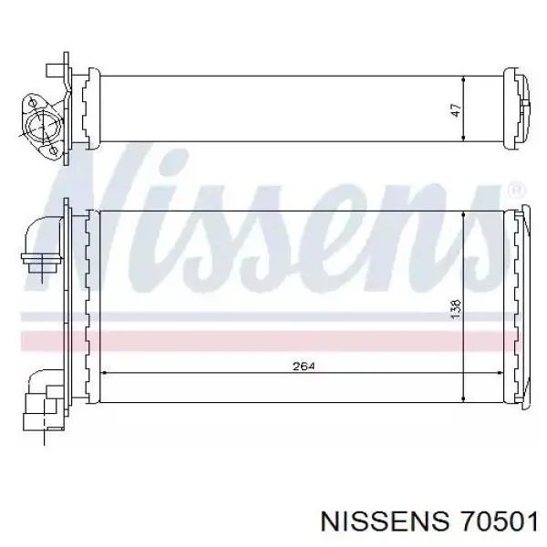 70501 Nissens радиатор печки