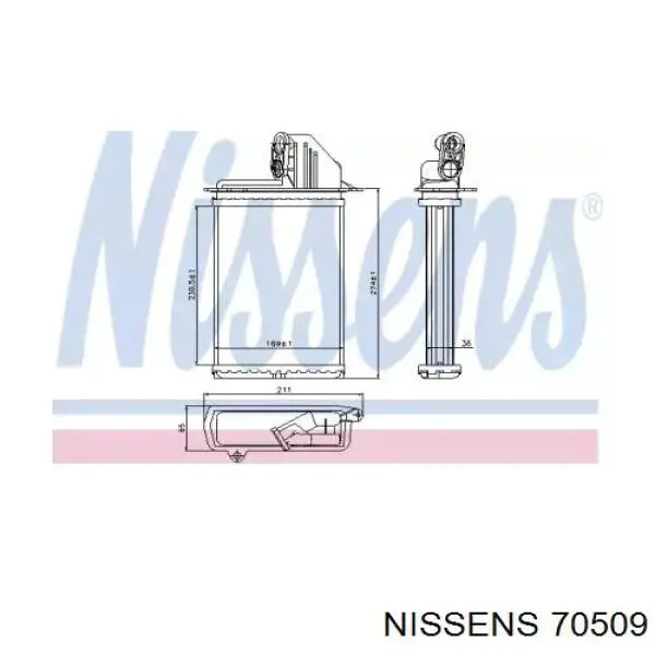 70509 Nissens радиатор печки