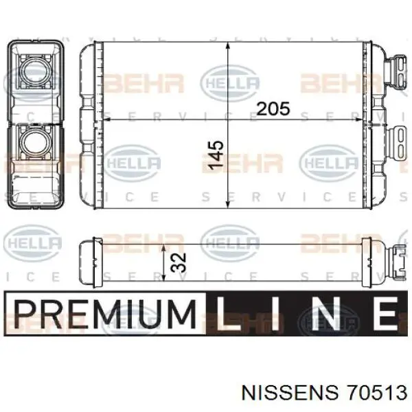 Купить 70513 Nissens Радиатор печки