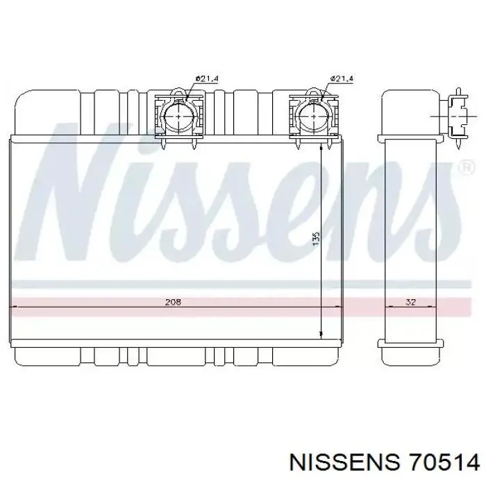 70514 Nissens радиатор печки