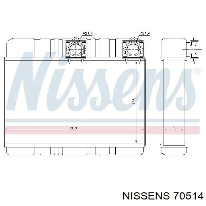 Radiador de calefacción 70514 Nissens