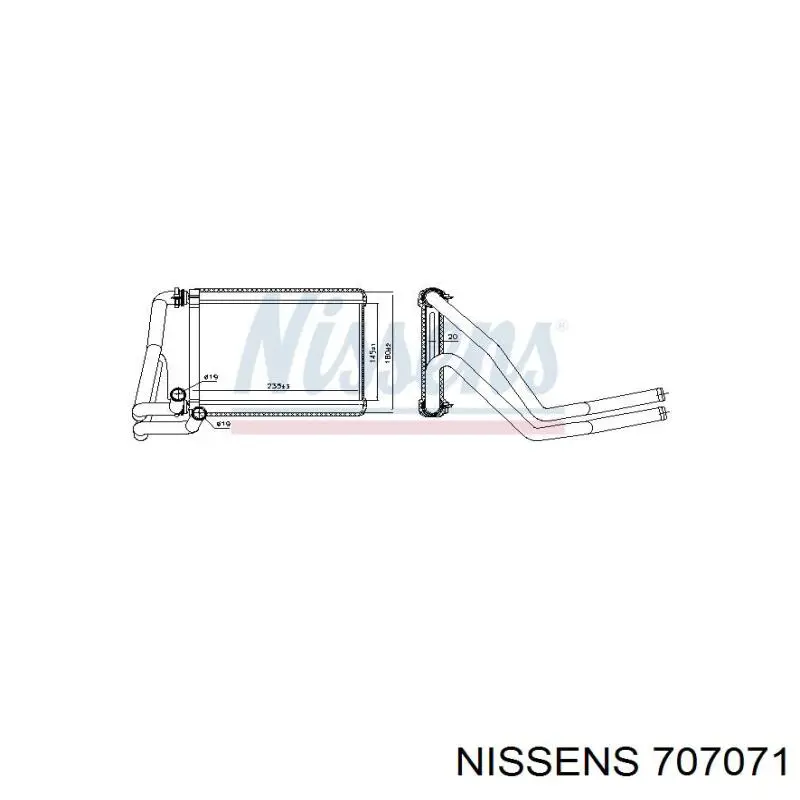 707071 Nissens radiador de forno (de aquecedor)