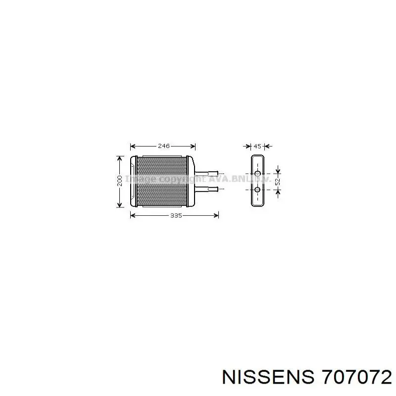 Радіатор пічки (обігрівача) 707072 Nissens