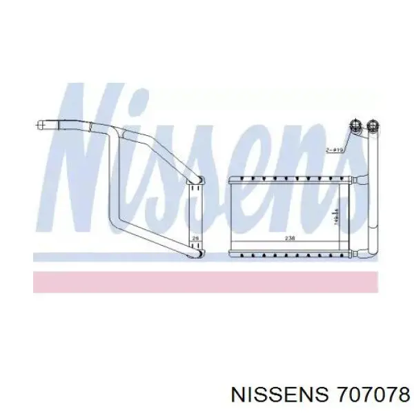 Radiador de calefacción 707078 Nissens