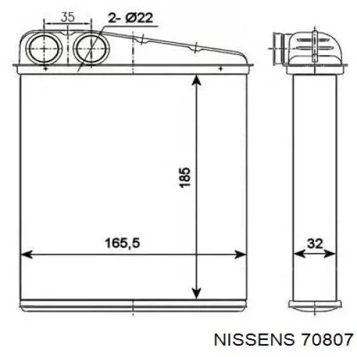 Купить 70807 Nissens Радиатор печки